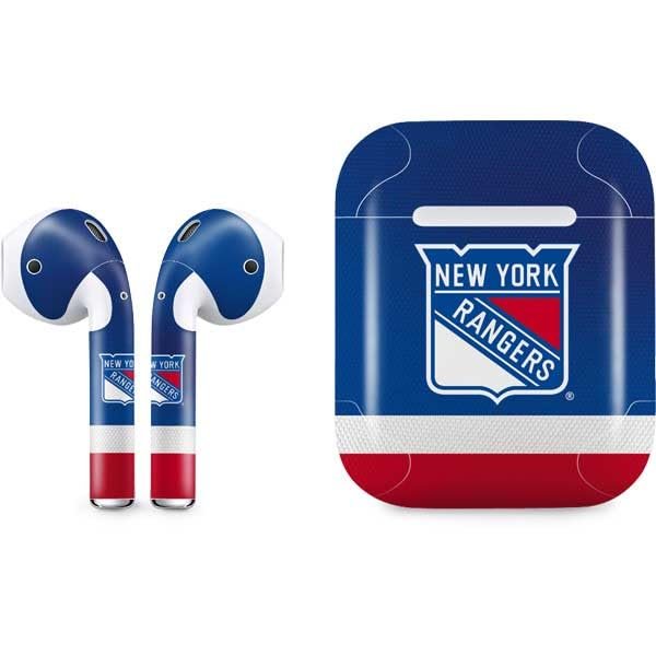 Skinit Decal Audio Skin Compatible with Apple AirPods - Officially Licensed NHL New York Rangers Jersey Design
