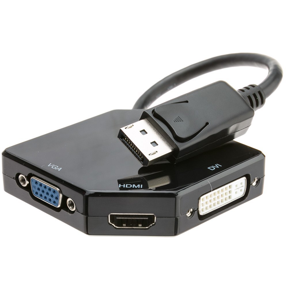 CableWholesale DisplayPort to HDMI, VGA or DVI, 3-in-1 Adapter