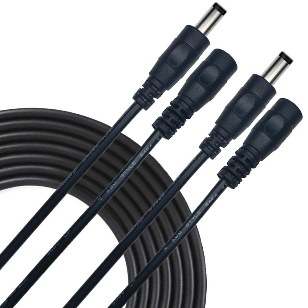 Liwinting DC Power Extension Cable 5.5 mm x 2.5 mm Male to Female Connector, DC Power Cord Extension Cable for Power Adapter, 12V CCTV Wireless IP Camera, Monitors, 2pcs 2m/6.56Feet Black