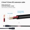 Liwinting DC Power Extension Cable 5.5 mm x 2.5 mm Male to Female Connector, DC Power Cord Extension Cable for Power Adapter, 12V CCTV Wireless IP Camera, Monitors, 2pcs 2m/6.56Feet Black view 3