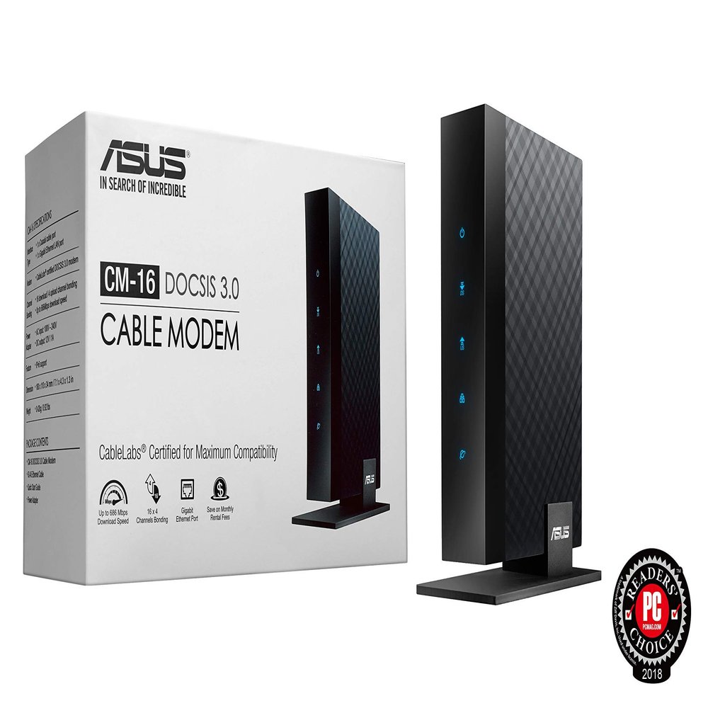 ASUS CM-16 DOCSIS 3.0 CableLabs-certified 16x4 Cable Modem (Renewed)