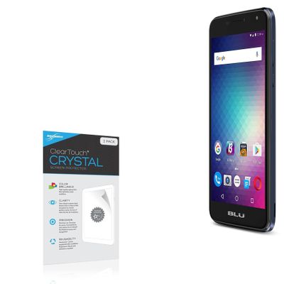 BoxWave Screen Protector Compatible with BLU Life Max - ClearTouch Crystal (2-Pack), HD Film Skin - Shields from Scratches