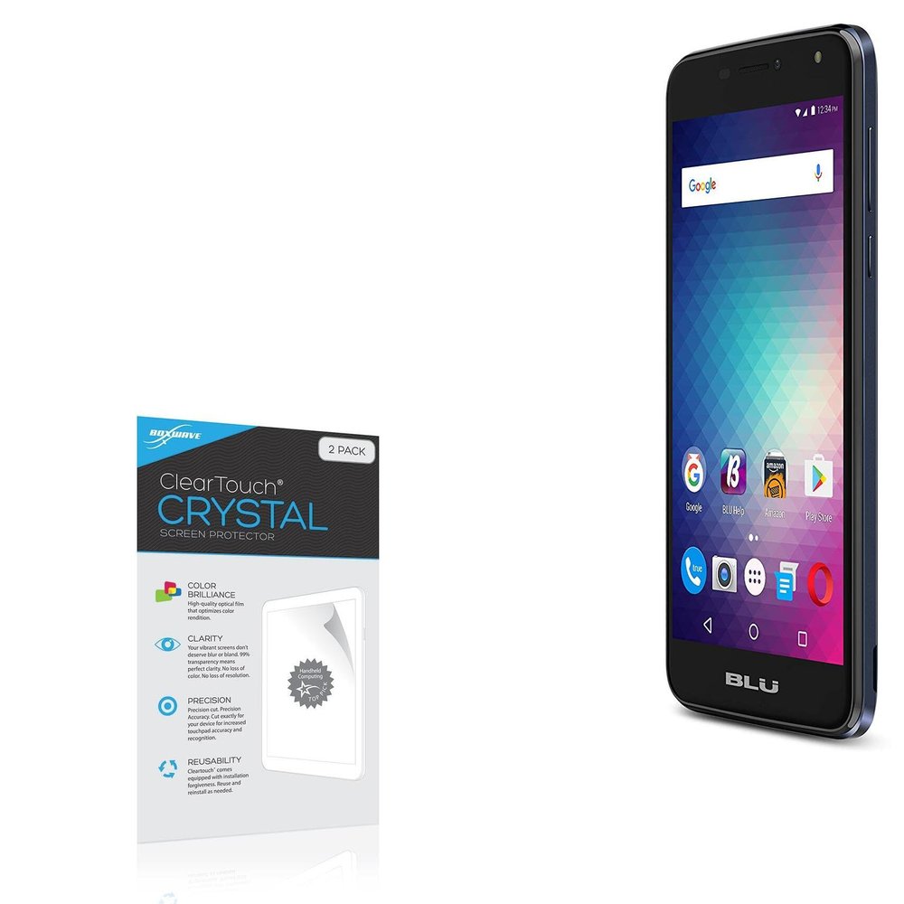 BoxWave Screen Protector Compatible with BLU Life Max - ClearTouch Crystal (2-Pack), HD Film Skin - Shields from Scratches