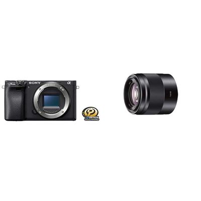 Sony Alpha a6400 Mirrorless Camera: Compact APS-C Interchangeable Lens Digital Camera and Sony - E 50mm F1.8 OSS Portrait Lens (SEL50F18/B), Black
