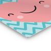Smile Art Design Lovely Heart Love Lettering Blue Background METAL PRINT Kids Room Decor Metal Wall Art Baby Room Decor Kids Room Decor Nursery Decor Made in the USA- 24x16 view 3
