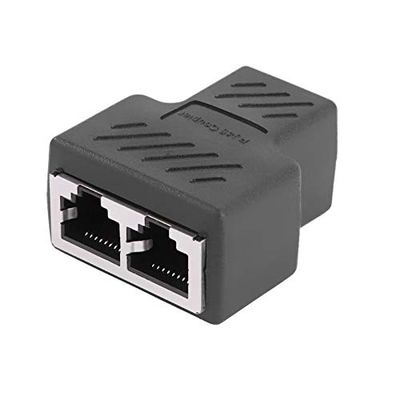 1 to 2 Ways Network Ethernet Head LAN Cable Female Joiner Coupler RJ45 Extender Plug Network Connector Splitter