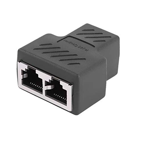 1 to 2 Ways Network Ethernet Head LAN Cable Female Joiner Coupler RJ45 Extender Plug Network Connector Splitter