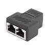 1 to 2 Ways Network Ethernet Head LAN Cable Female Joiner Coupler RJ45 Extender Plug Network Connector Splitter view 1
