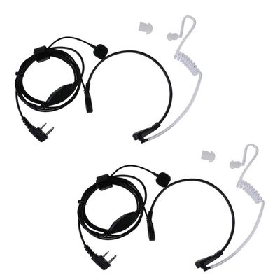 2pcs/Set PTT 2Pin Throat Mic Covert Acoustic Tube Earpiece Headset for Baofeng 5R for Kenwood KPG/Kenwood TH