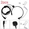 2pcs/Set PTT 2Pin Throat Mic Covert Acoustic Tube Earpiece Headset for Baofeng 5R for Kenwood KPG/Kenwood TH view 2