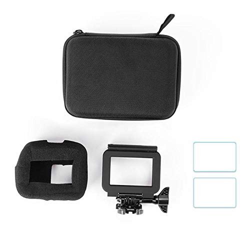 5pcs Anti-Shock Portable Storage Bag Protective Frame Soundproof Cotton Tempered Glass Film for GoPro Action Camera