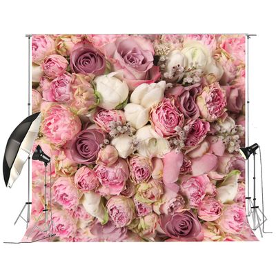 10x10ft Pink Rose Floral Wedding Backdrop Bridal Shower Background Birthday Party Decoration Photo Booth Props D-8059