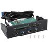 5.25inches Multifunction Internal Card Reader Dashboard - PC Front Panel USB 3.0 Card Reader Internal with 3 USB 3.0 Ports, Supports M2, MSO, SD, MS, XD, 64G CF Card view 1