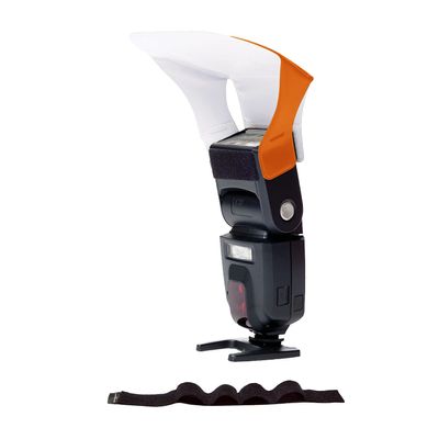 LumiQuest Flash Pocket Bouncer, Flash Diffuser with UltraStrap, Universal Classic Design for External Camera Flashes, Photography Lighting, Light for Pictures, Studio Lights, Orange