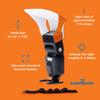 LumiQuest Flash Pocket Bouncer, Flash Diffuser with UltraStrap, Universal Classic Design for External Camera Flashes, Photography Lighting, Light for Pictures, Studio Lights, Orange view 3