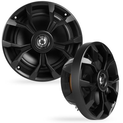 BELVA BBMS65B 400W Peak (200W RMS) 6.5" 2-Way Black Coaxial Marine Speakers for Boats/ATV/UTV/SxS/Powersport