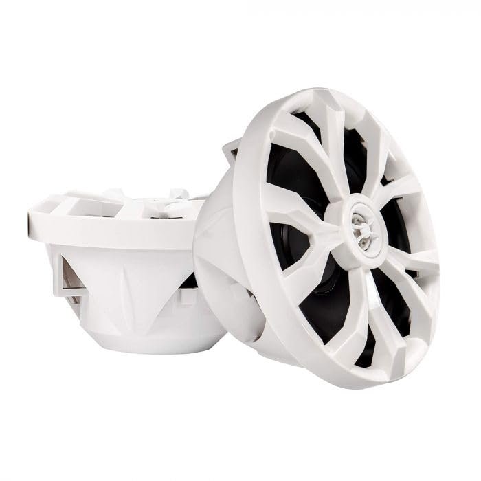BELVA BBMS8W 500W Peak (250W RMS) 8" 2-Way White Coaxial Marine Speakers for Boats/ATV/UTV/SxS/Powersport (Pair)