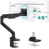 WALI Ultrawide Monitor Arm for 17-49 Inch Heavy Duty Curved Screens, Holds up to 44 Lbs, Adjustable Gas Spring Single Monitor Desk Mount with C-Clamp, Grommet Base, 75/100mm VESA, (GSM001XL), Black view 1