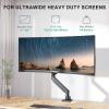 WALI Ultrawide Monitor Arm for 17-49 Inch Heavy Duty Curved Screens, Holds up to 44 Lbs, Adjustable Gas Spring Single Monitor Desk Mount with C-Clamp, Grommet Base, 75/100mm VESA, (GSM001XL), Black view 2
