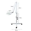 ElectroOptix Magnifying Glass with Light and Stand Hands Free, Adjustable Rolling Floor Stand Magnifier with 4 Wheels, White Facial Magnifying Lamp 5X,10x,15x for Reading, Repair, Beauty (Size : 5X) view 3