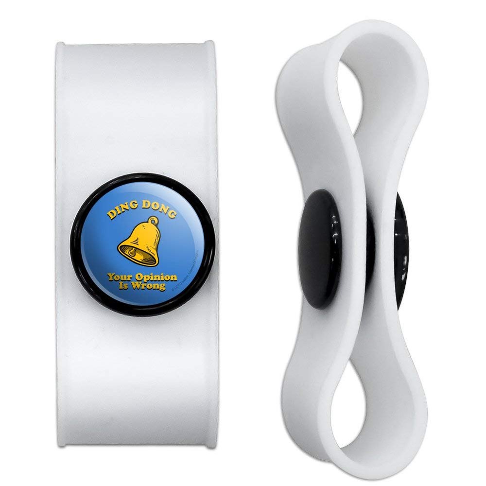 GRAPHICS & MORE Ding Dong Your Opinion is Wrong Funny Humor Headphone Earbud Cord Wrap - Charging Cable Manager - Wire Organizer Set of 2