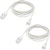 CMPLE - 3-Outlet Household Indoor Extension Power Cord - 2 Prong with Protection Outlet Cover - 6 Feet, White, (2 Pack) view 1