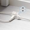 CMPLE - 3-Outlet Household Indoor Extension Power Cord - 2 Prong with Protection Outlet Cover - 6 Feet, White, (2 Pack) view 4