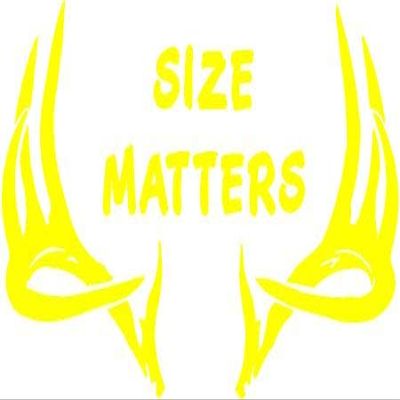 6 x 4" Size Matters Deer Antlers Horns Vinyl Die Cut Decal Bumper Sticker, Windows, Cars, Trucks, laptops, etc