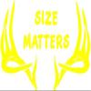 6 x 4" Size Matters Deer Antlers Horns Vinyl Die Cut Decal Bumper Sticker, Windows, Cars, Trucks, laptops, etc view 1