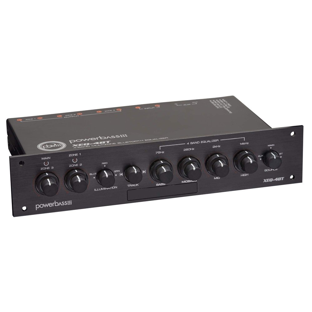 PowerBass XEQ-4BT - 4 Band Bluetooth Multi-Zone PreAmplifier/Eq