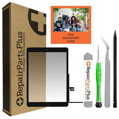 Repair Parts Plus Premium DIY Kit for iPad 9 9th Generation Screen Replacement (10.2" 2021, A2602 A2603 A2604 A2605) Glass Touch Digitizer + Button, Adhesive, Quickstart Guide/Videos
