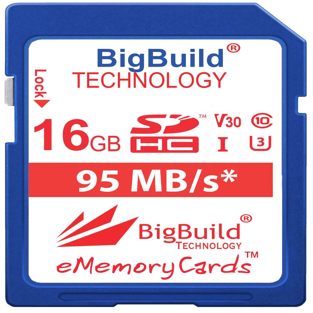 BigBuild Technology 16GB UHS-I U3 95MB/s Memory Card for Nikon 1 J1/S1/V2 CoolPix Series Including A10/100/300/900, B500/700, P900/1000, W100/300, AW130 Camera