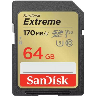 SanDisk 64GB Extreme SDXC UHS-I U3 Memory Card, Up to 150MB/s Read Speed