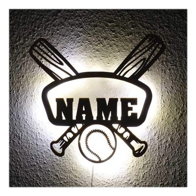 NEID Baseball Night Light Sign for Boys Men Kids, Baseball Decor - Wall LED Room Light Personalized with Your Name for Player, Team, Coach