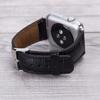 Croco Pattern Black Leather Band for Apple Watch view 4