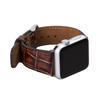 Croco Pattern Brown Leather Band for Apple Watch view 1