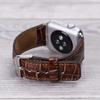 Croco Pattern Brown Leather Band for Apple Watch view 4
