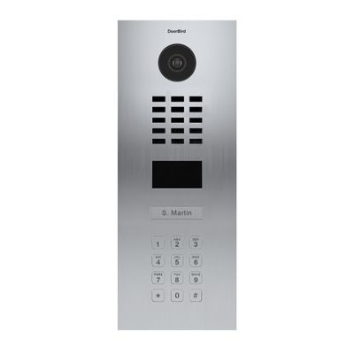 DoorBird IP Video Door Station D2101KV, Stainless Steel V4A Brushed - Salt-Water and Grinding dust Resistant - 1 Call Button- Keypad - POE Capable