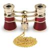 AiScrofa Opera Glasses Binoculars 3X25,Mini Binocular Compact Lightweight,with Chain for Adults Kids Women in Musical Concert (Red with Chain) view 1