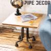 PIPE DECOR End Table Leg Set, Rustic Industrial Side Table Base Kit, Dark Grey Black Rough Pipes and Fittings Heavy Weight Construction, Roots Design view 3
