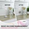 Coby Wall-Outlet Mount, Smart Speaker Holder, Nonslip Cable-Management Wall Mount for AC Power Outlets, Compatible with First- and Second-Gen Google Home Mini Speaker (Not Included), White view 3