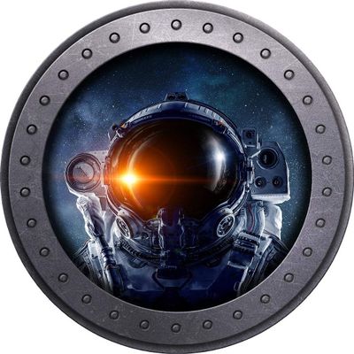 12" Port Scape Astronaut Selfie #3 Porthole 3D Window Wall Decal Removable Wall Sticker Space Ship Window Instant View Boys Bedroom Decor