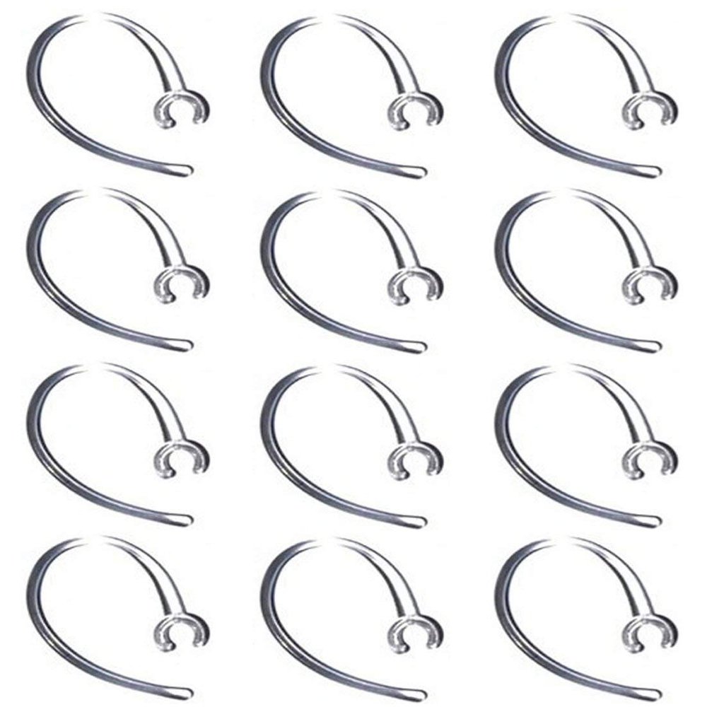 ALXCD Ear Hook, 12 Pcs Clear Replacement Earhook, Fit for M155 M165 M1100 M100 M55 M28 M25 (12 Pcs)[Clear]