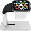 Macally Apple Watch Stand for Series Ultra 11,10, 9, 8, 7, 6, 5, 4, 3, 2, 1, SE (49mm 45mm 44mm 42mm 41mm 40mm 38mm) - Apple Watch Charger Stand Dock Holder - Desk iWatch Charging Station - Silver view 1