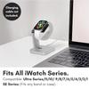 Macally Apple Watch Stand for Series Ultra 11,10, 9, 8, 7, 6, 5, 4, 3, 2, 1, SE (49mm 45mm 44mm 42mm 41mm 40mm 38mm) - Apple Watch Charger Stand Dock Holder - Desk iWatch Charging Station - Silver view 2