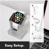 Macally Apple Watch Stand for Series Ultra 11,10, 9, 8, 7, 6, 5, 4, 3, 2, 1, SE (49mm 45mm 44mm 42mm 41mm 40mm 38mm) - Apple Watch Charger Stand Dock Holder - Desk iWatch Charging Station - Silver view 3