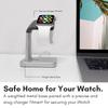 Macally Apple Watch Stand for Series Ultra 11,10, 9, 8, 7, 6, 5, 4, 3, 2, 1, SE (49mm 45mm 44mm 42mm 41mm 40mm 38mm) - Apple Watch Charger Stand Dock Holder - Desk iWatch Charging Station - Silver view 4