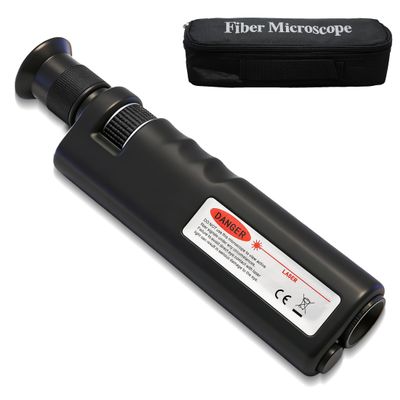 AMTAST Fiber Optical Microscope 400X Magnification Cable Inspection Microscope Includes Protective Case Digital Fiber Microscope with Non-Slip Rubber Housing Material (Model AOP007)
