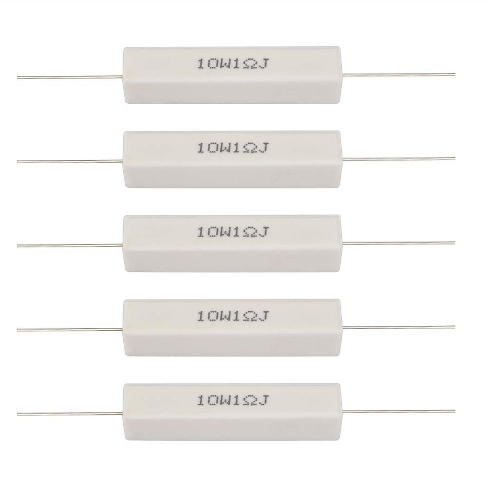 10PCs Speaker Divider Resistor Kit, Speaker Divider Cement Resistor 10W for Power Adapters, Audio Equipment, Audio, Crossovers, Instruments, Meters, Televisions(1 Ohm)