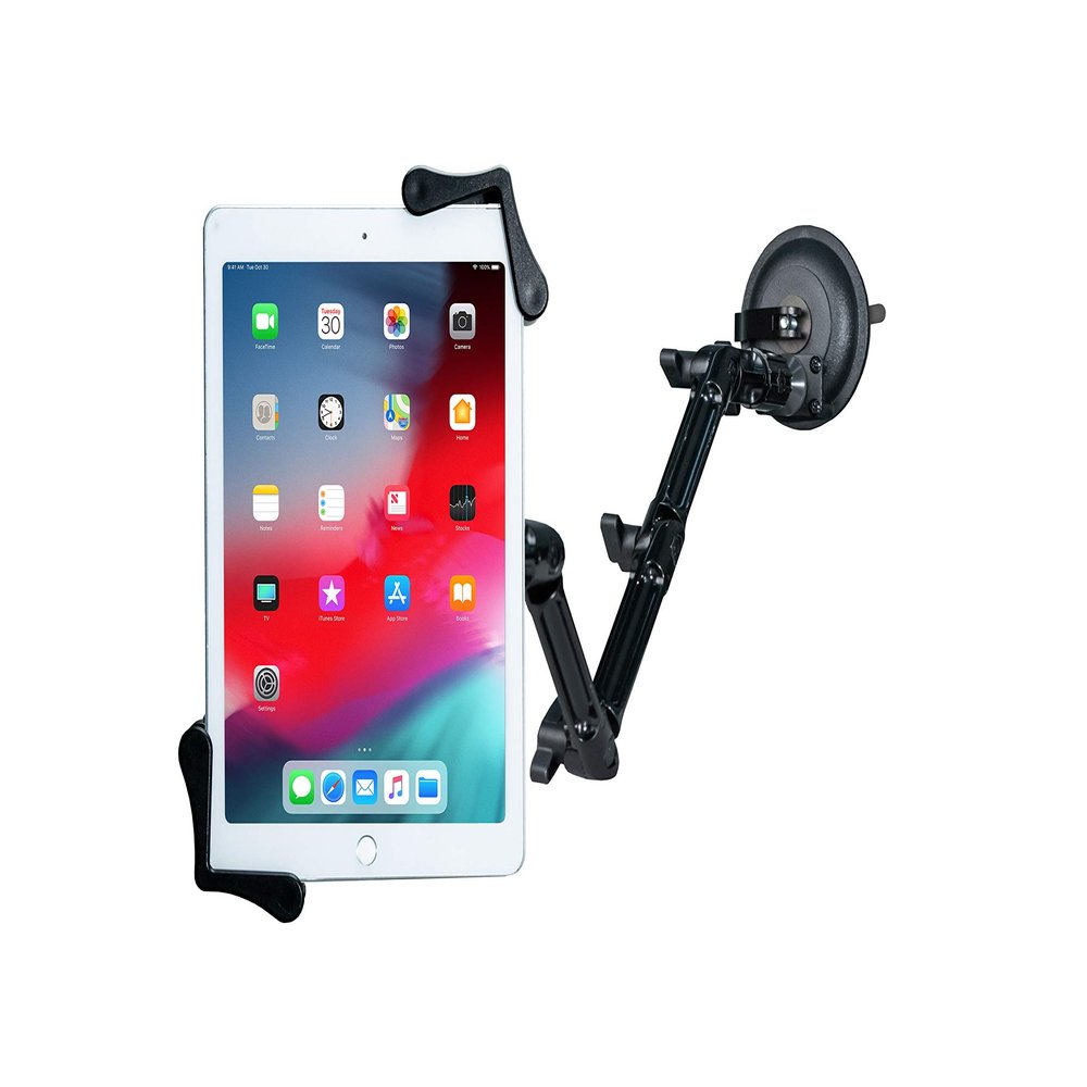 Custom Suction Mount  CTA Custom Angle-Adjustable Flex Suction Mount That Sticks to Flat Surfaces for iPad 10th Gen 10.9" - iPad 7/8/9 Gen 10.2 - iPad Air 4 - iPad Pro 12.9-11 - Black (PAD-CFSM)
